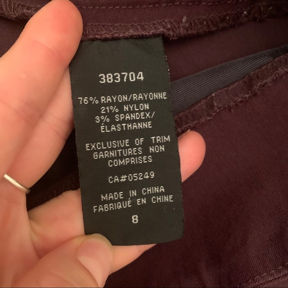Burgundy stretch pants - Picture 4 of 5
